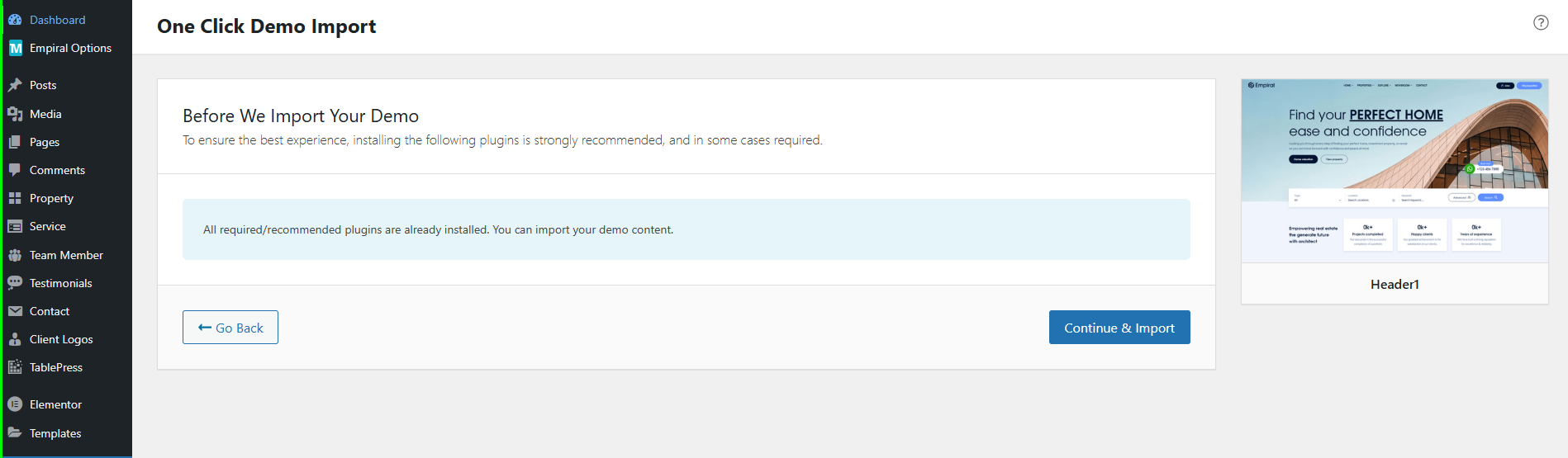 Click Continue and Import